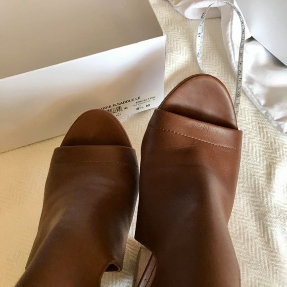 Addie Leather Open Toe Sandals In Saddle - Picture 11 of 13